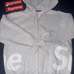 Supreme Big Logo Zip Up Hoodie Sweatshirt XL