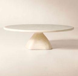 Espira 35" Round Black Marbled Resin Coffee Table