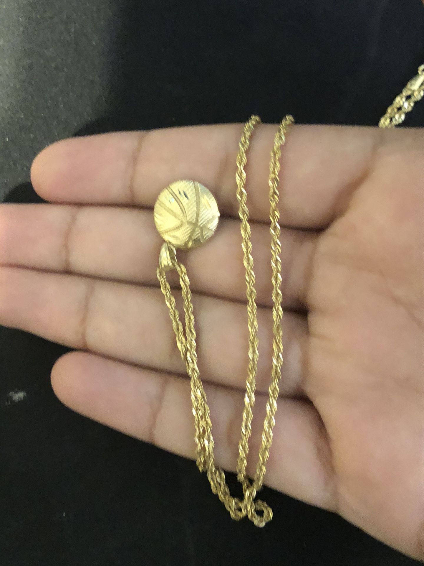 10k gold rope chain 24”