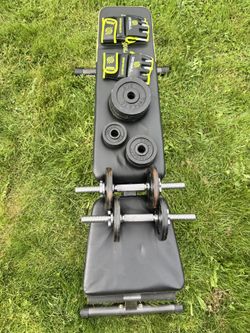 Complete Home Gym Set – Punching Bag, Recumbent Bike, Weights & Bench!