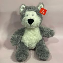 Aurora World Juneau the Husky Excellent Condition 13.5” NWT Grey White Dog plush 