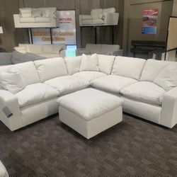 White Cream Feather Cloud Sectional
