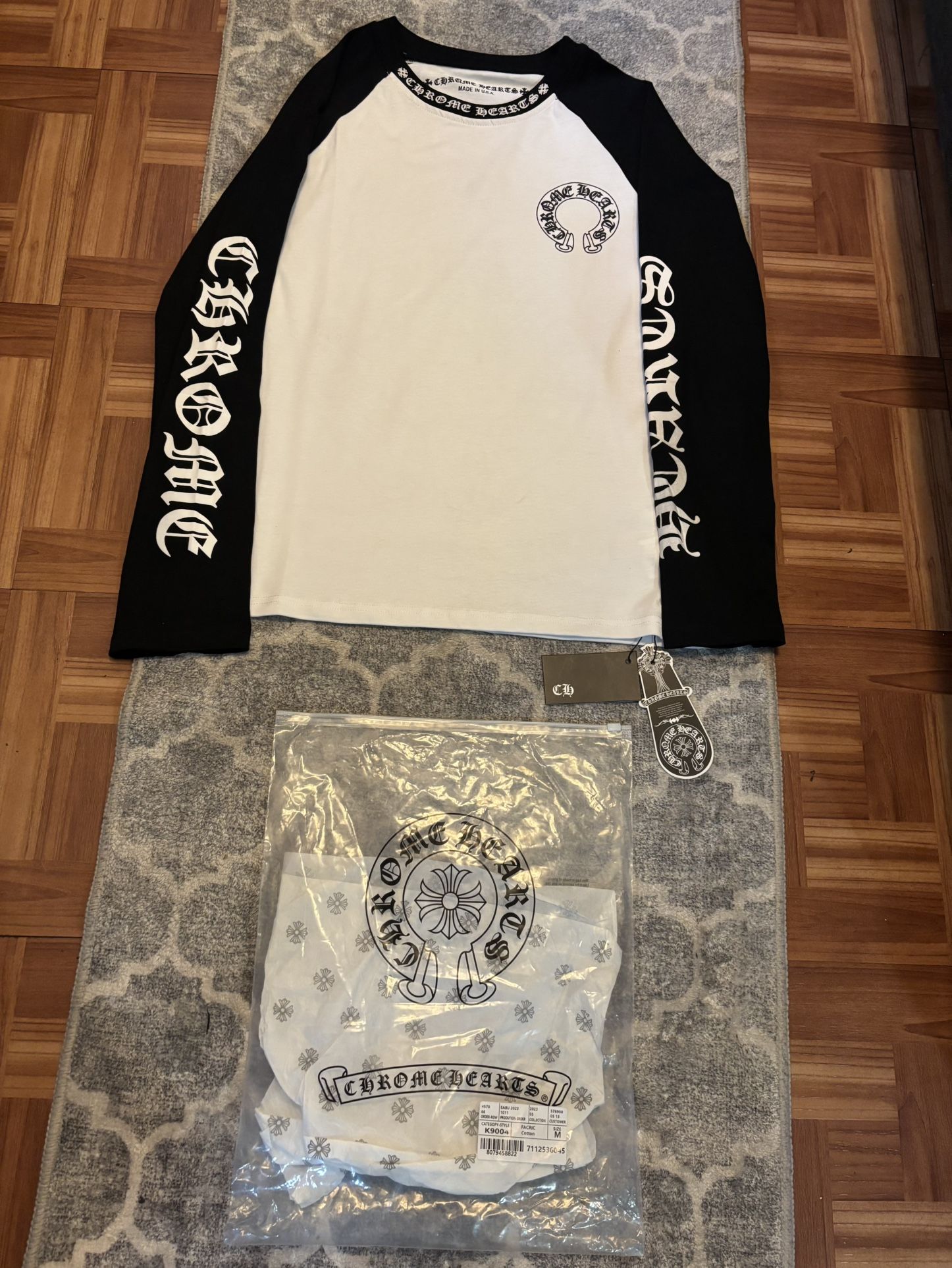 Black and white Chrome Hearts long sleeve shirt