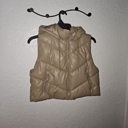 Puffy Crop Jacket With a  Hoodie 