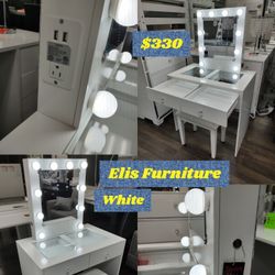 Brand New Vanity Set Small Size LED Light W/ Stool $330 FREE LOCAL DELIVERY & SET UP