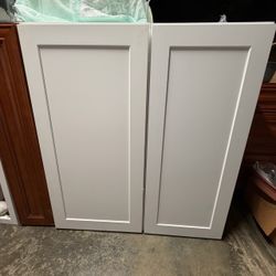 White Shaker Cabinet Doors Pair of 2