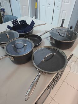 GraniteStone Diamond Pro Pots & Pans Set – Used Nonstick Cookware with Lids