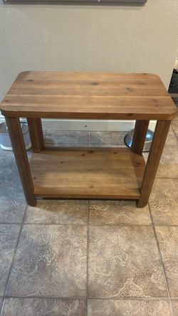 Wooden End Table with Bottom Shelf