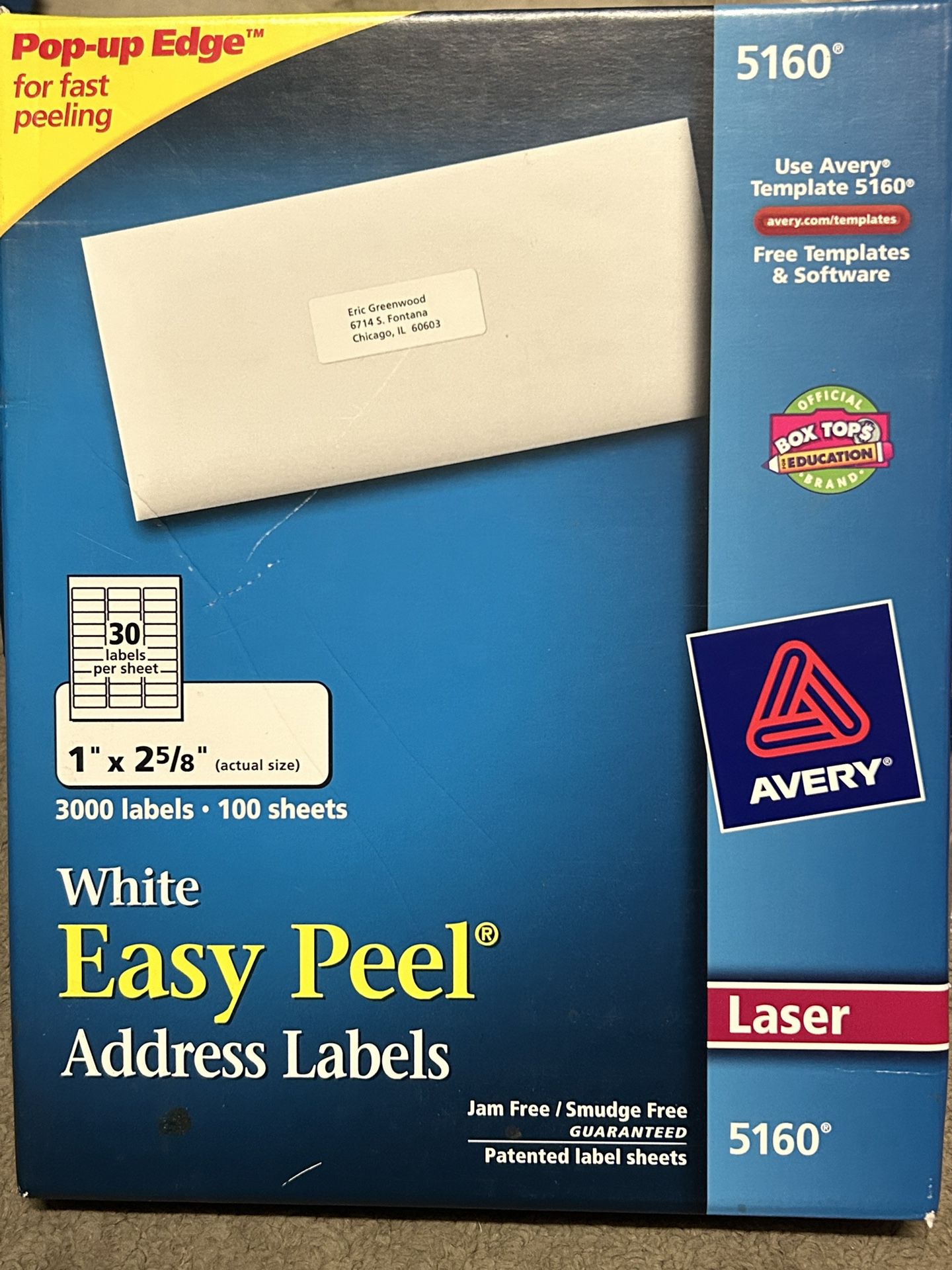 Avery 5160 Easy Peel Printable Address Labels