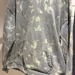 Profound Mixed Dye Ink Splatter Hoodie in Vintage Forest (L)