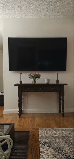 Solid Wood Console Table with Drawers - Rustic Style