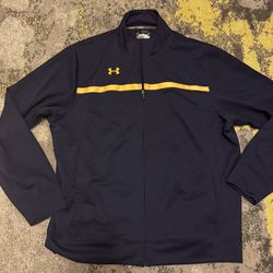 Men's Under Armour Campus Full Zip Warm Up Jacket, (Navy/Gold) Size XXL 