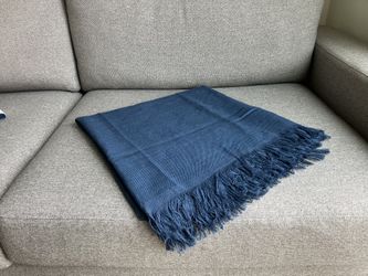 IKEA DYTÅG Dark Blue Linen/Cotton Throw