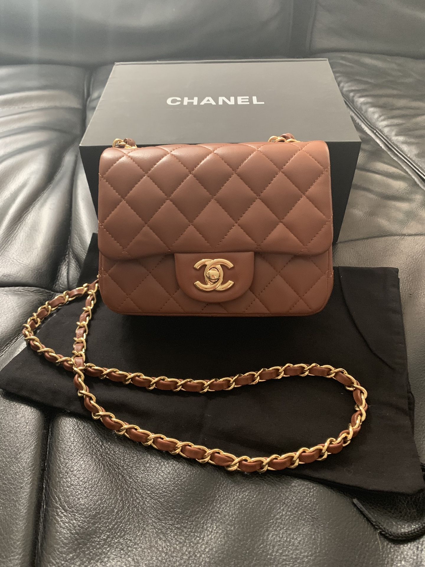 Auth Chanel classic single flap bag mini