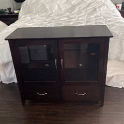 Tv Console Dark Wood Brown Cherry 40”x16”x34”