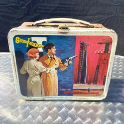 Vintage 1968 Secret Agent Themed Metal Lunch Box by King Seeley Thermos Co.