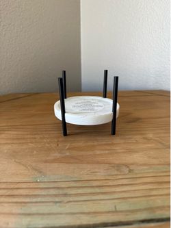 Bath & Body Works marble and black metal candle holder