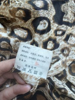 Spotted Fur Jacket with Fluffy Fur Collar