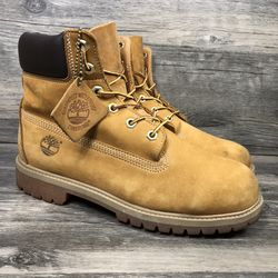 Timberland 6 inch waterproof Leather Nubuck Lace Up Boots Womens size 7