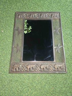 Safari Elephant & Palm Tree Decorative Wall Mirror