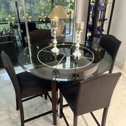 High top Glass Dining Room Set