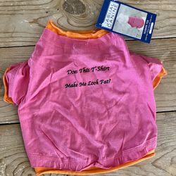 CASUAL CANINE Humor Tee "Does This T-Shirt Make Me Look Fat?" Dog Pet sz Small