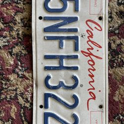 Front And Back CA License Plates 