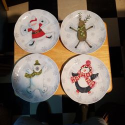 Pier-1 Snow Angel Christmas Sald Plates.
