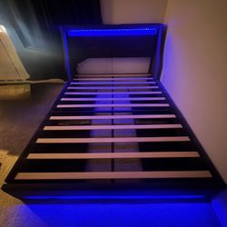 Queen LED Bed Frame w/ Storage & USB