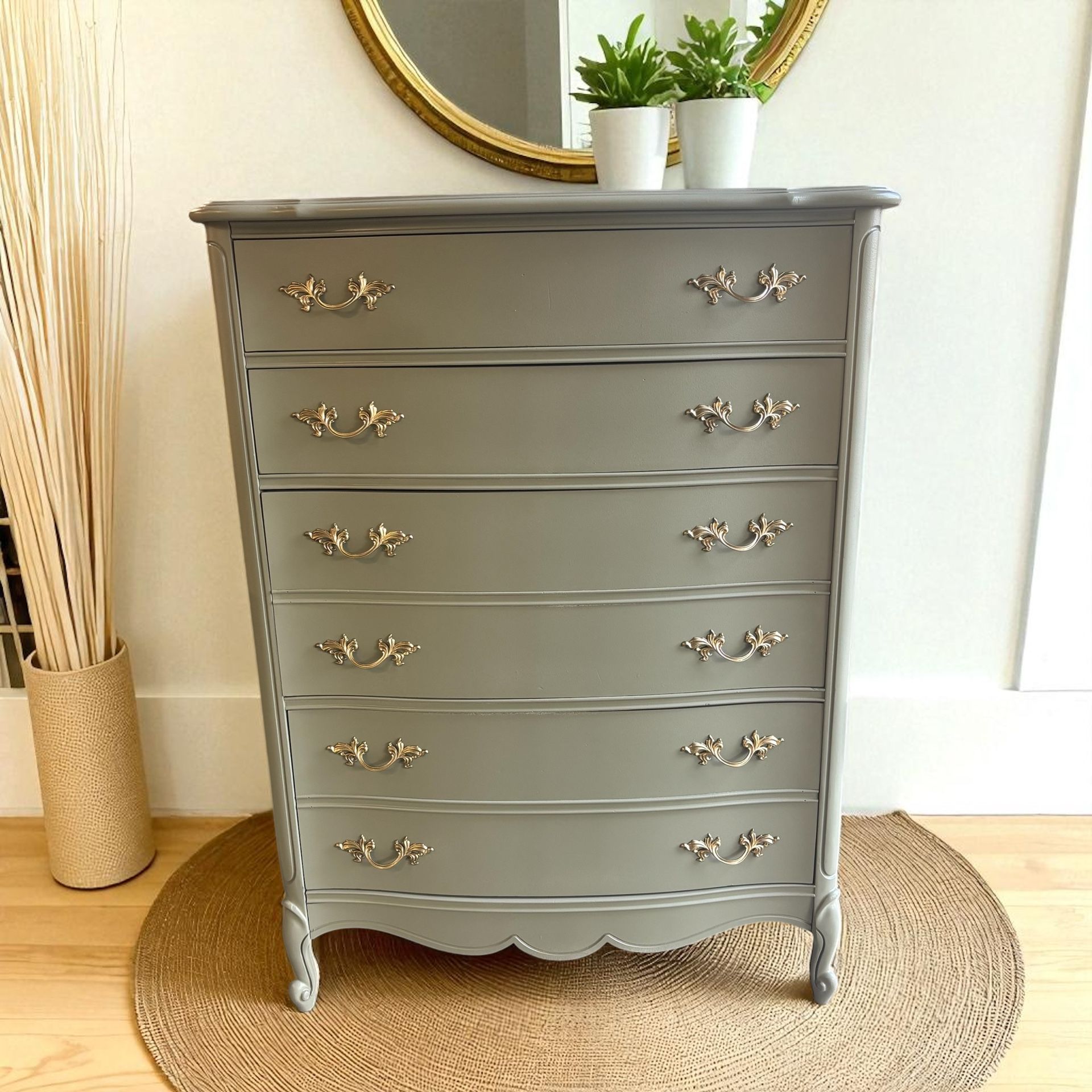 French Provincial Vintage Green Dresser