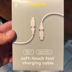 Heydey Soft Touch 6 Foot C to C Charging Cable iphone ipads 