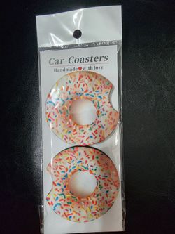 Birthday cake donut car coaster
