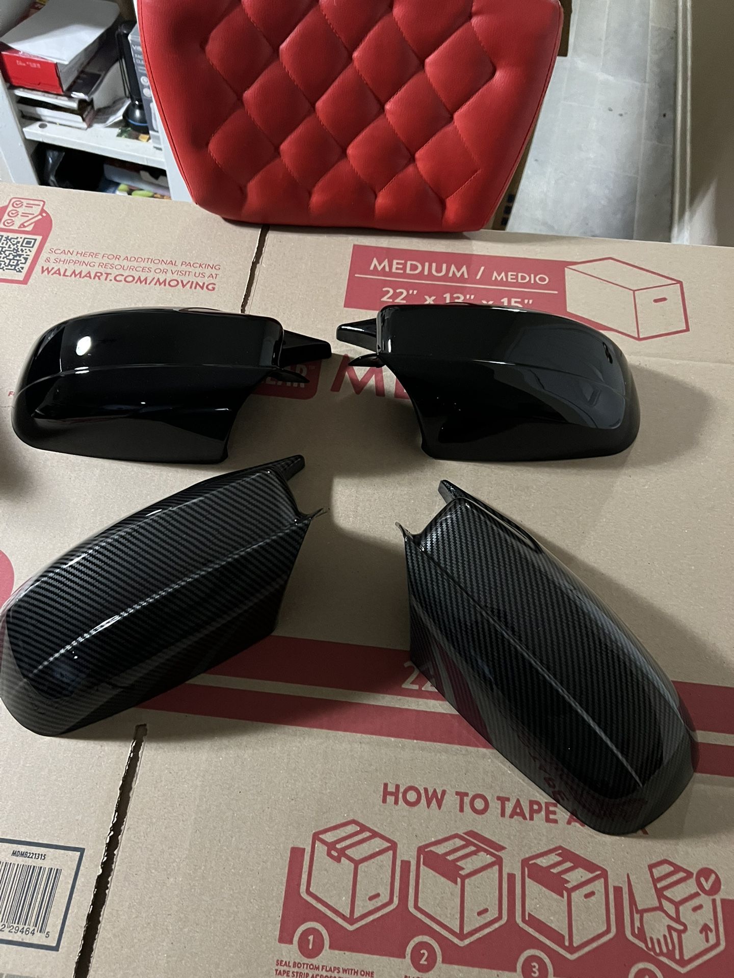 Carbon Look Rearview Side OX Style Mirror Cover Caps Fit For 15-22 Dodge Charger