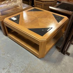 Wood And Glass Square Coffee Table (in Store)
