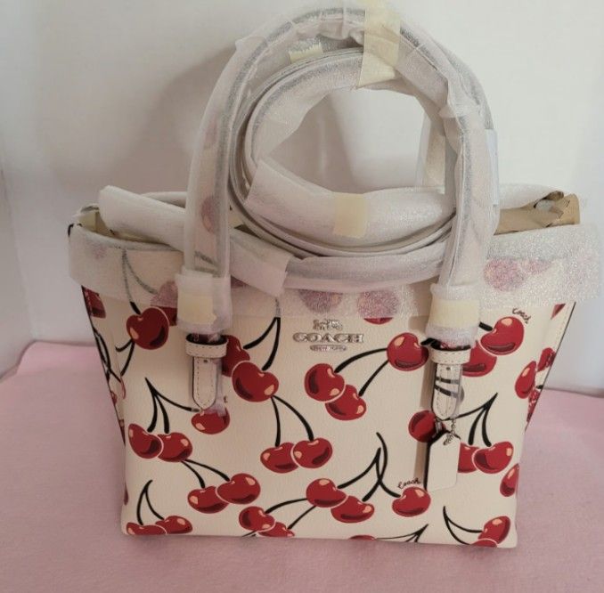COACH -LEATHER CHERRY MOLLIE 25 CY695