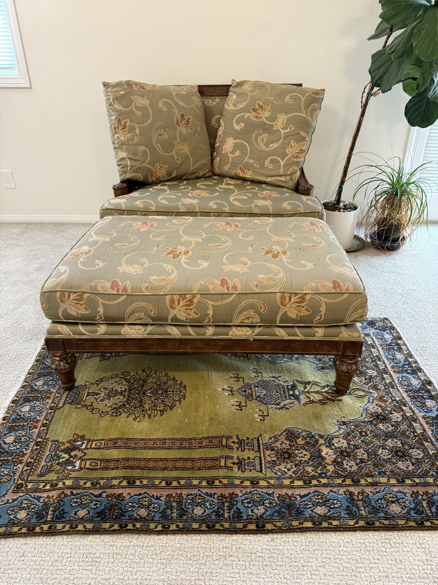 Accent Chair With Ottoman