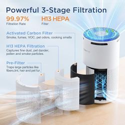 Brand New Air Purifiers for Home Large Room Up to 1500ft² with Aromatherapy, DBFIT H13 HEPA Air Purifier Air Cleaner for Smoke Pollen Dust Pet Hair Da