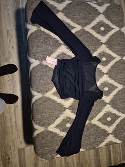 Black Draped Crop Top Size S