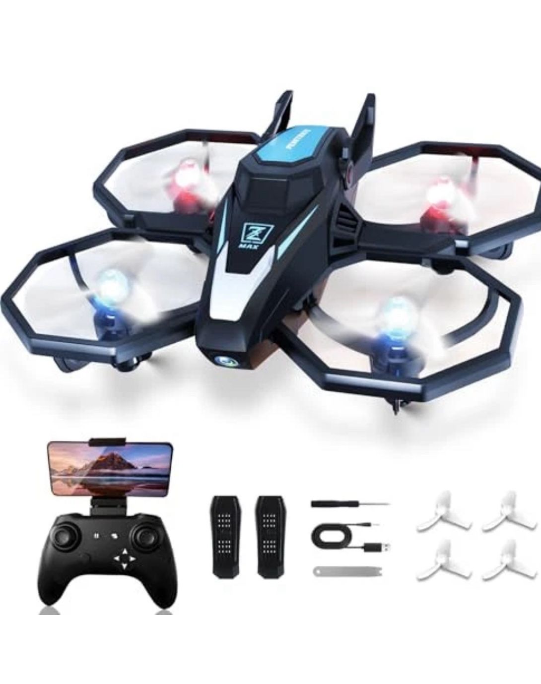 YLFU Drone with Camera, 1080P FPV Drone Camera with Remote Control Quadcopter, Gestures Selfie, One-Key Take Off/Landing, Speed Adjustment, 3D Flips