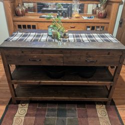 Crate And Barrel Blue Stone Reclaimed Wood Island