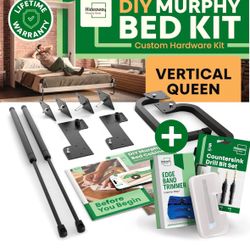 DIY Murphy Bed Kit Queen | Murphy Bed Hardware Kit Queen for Wall Bed, Cabinet Murphy Bed Queen Kit Vertical, Vertical Murphy Bed Queen Frame, Deluxe 
