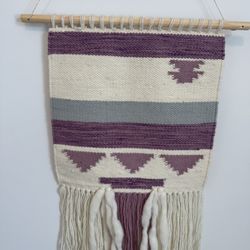 Earthbound Co. Wool Lilac And Baby Blue Wall Decor 