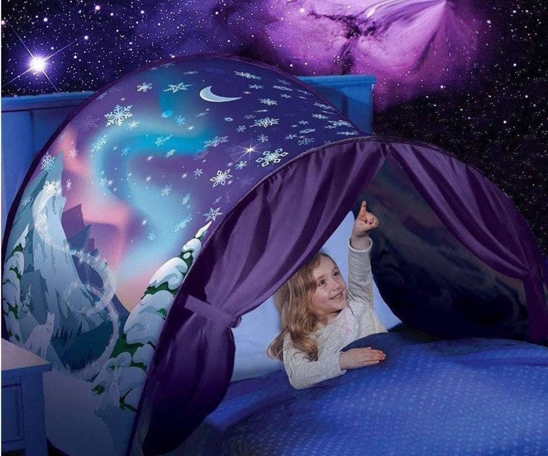 Dream Tents Winter Wonderland Kids Pop Up Bed Tent Boy Girl Privacy Canopy