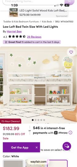 Kids Loft Bed w/Mattress