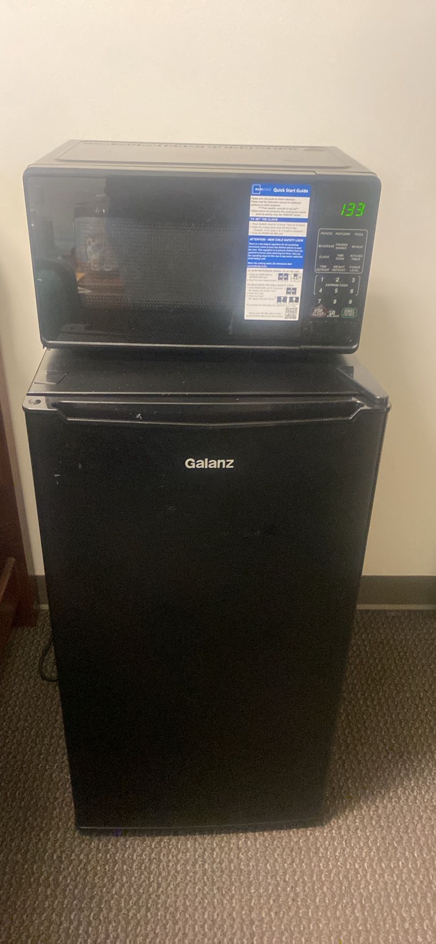3ft Mini Fridge + Microwave