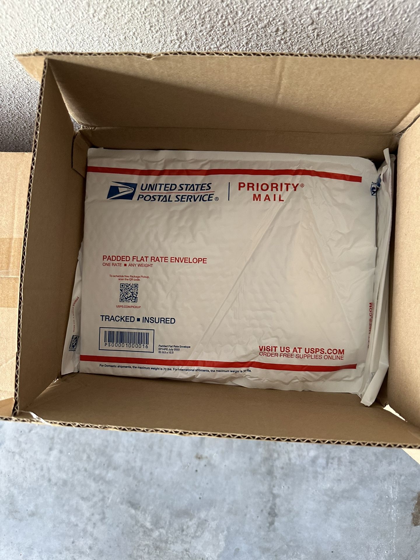 10 Boxes Priority Mail Flat Rate® Padded Envelopes, Each Box Has 100 Total Of 1000 Envelopes All For $60