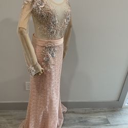 Elegant Beaded Evening Gown