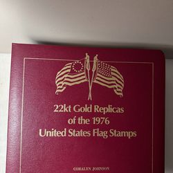 22kt gold replicas of the 1976 united states flag stamps