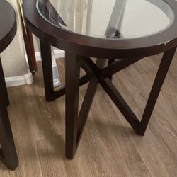 Set of 2 Trendy Round Coffee/End Tables