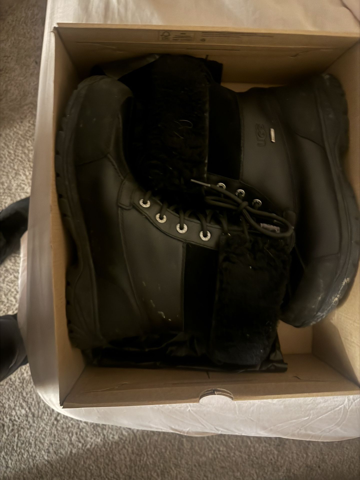 Black Ugg Boot With Fur